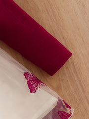 Kid Girl Butterfly Embroidery Tulle Ruffle Sleeve Dress