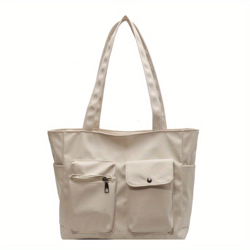 Casual Pocket Tote Bag Shoulder Handbag for Work School Travel