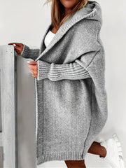 Oversized Knitted Cardigan Long Sleeve Casual Sweater For Winter & Fall