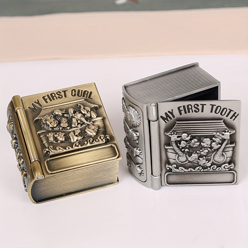 2pcs Golden Baby Teeth Collection Box Classic Children's Fetal Hair Storage