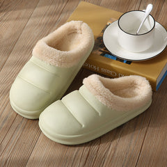 Women's Plush Lined Slippers Cozy Waterproof Bedroom Shoes