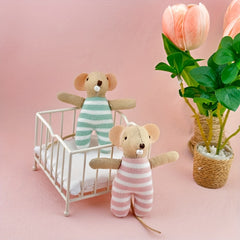 2pcs Mini Iron Bed & Mouse Treasure Cradle for BJD OB11 Dollhouse Decor