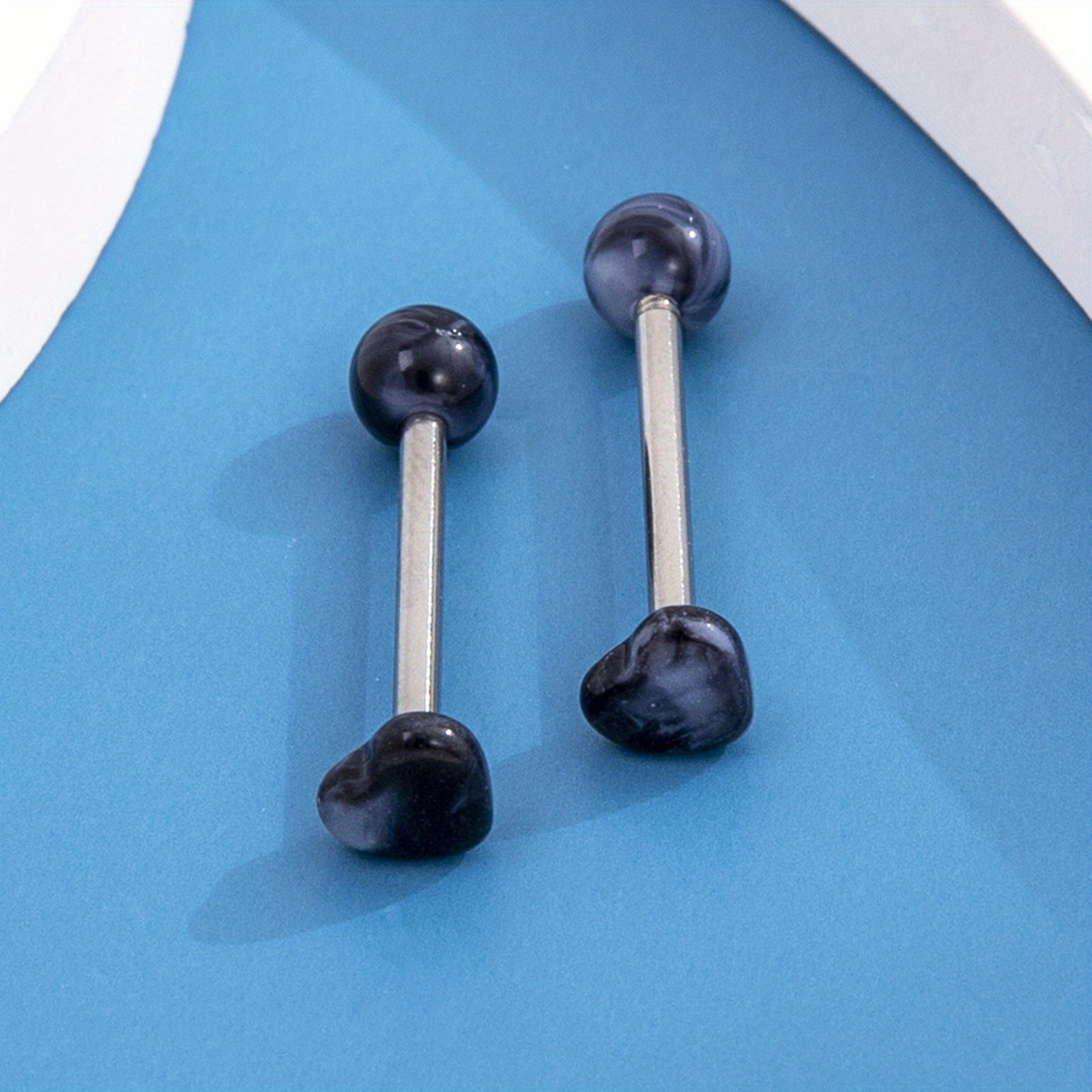 Stainless Steel Two Ball Tongue Nail Lip Nail Acrylic Ball