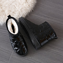 Women's Waterproof Argyle Snow Boots Plush Inner Comfort Lightweight Ankle Boots
