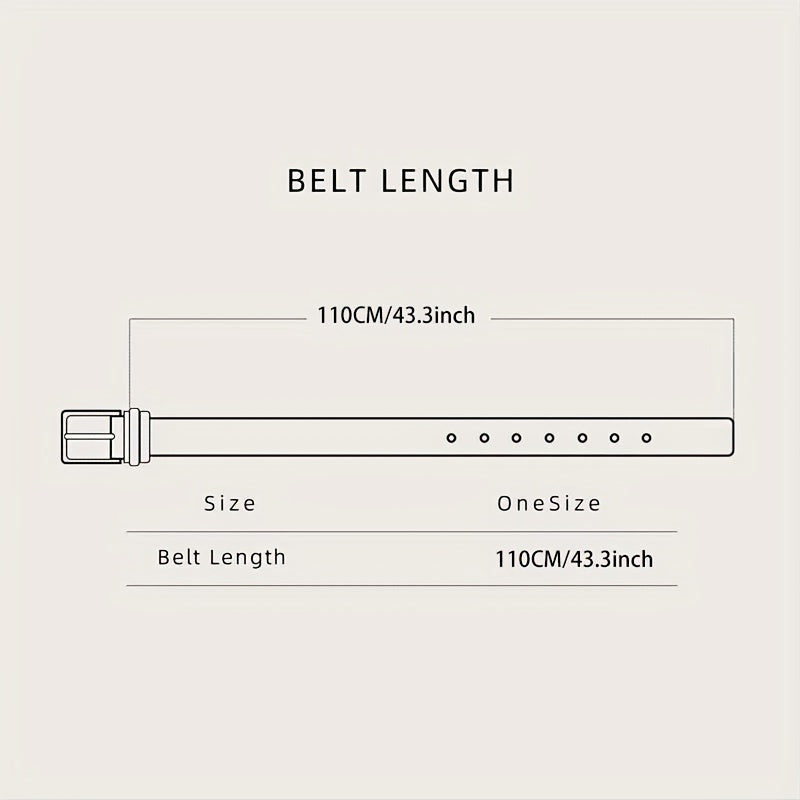 Oval Buckle Belt PU Leather Casual Solid Reversible Belt Unisex