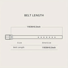 Oval Buckle Belt PU Leather Casual Solid Reversible Belt Unisex