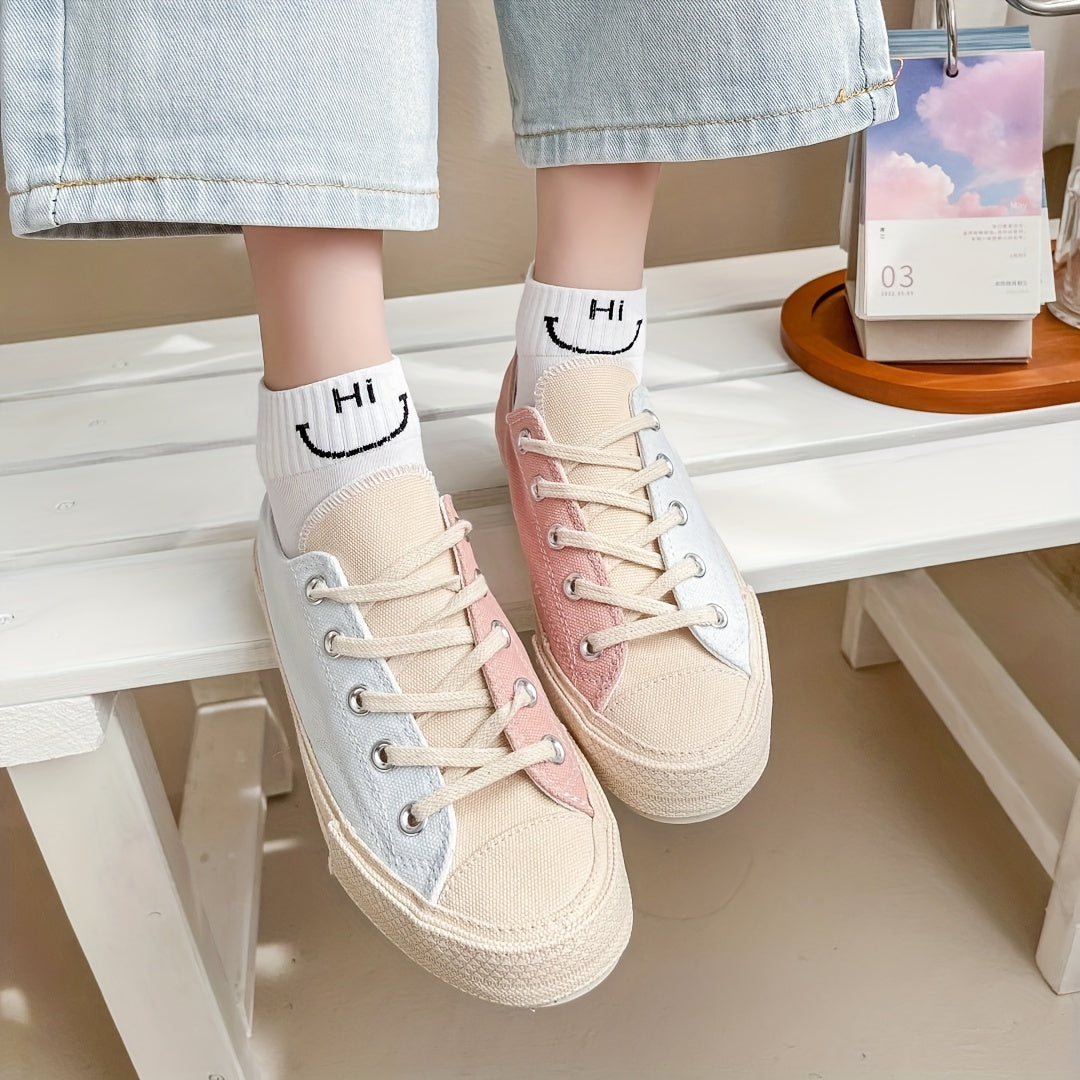 Letter Print Sports Short Socks Women's Stockings