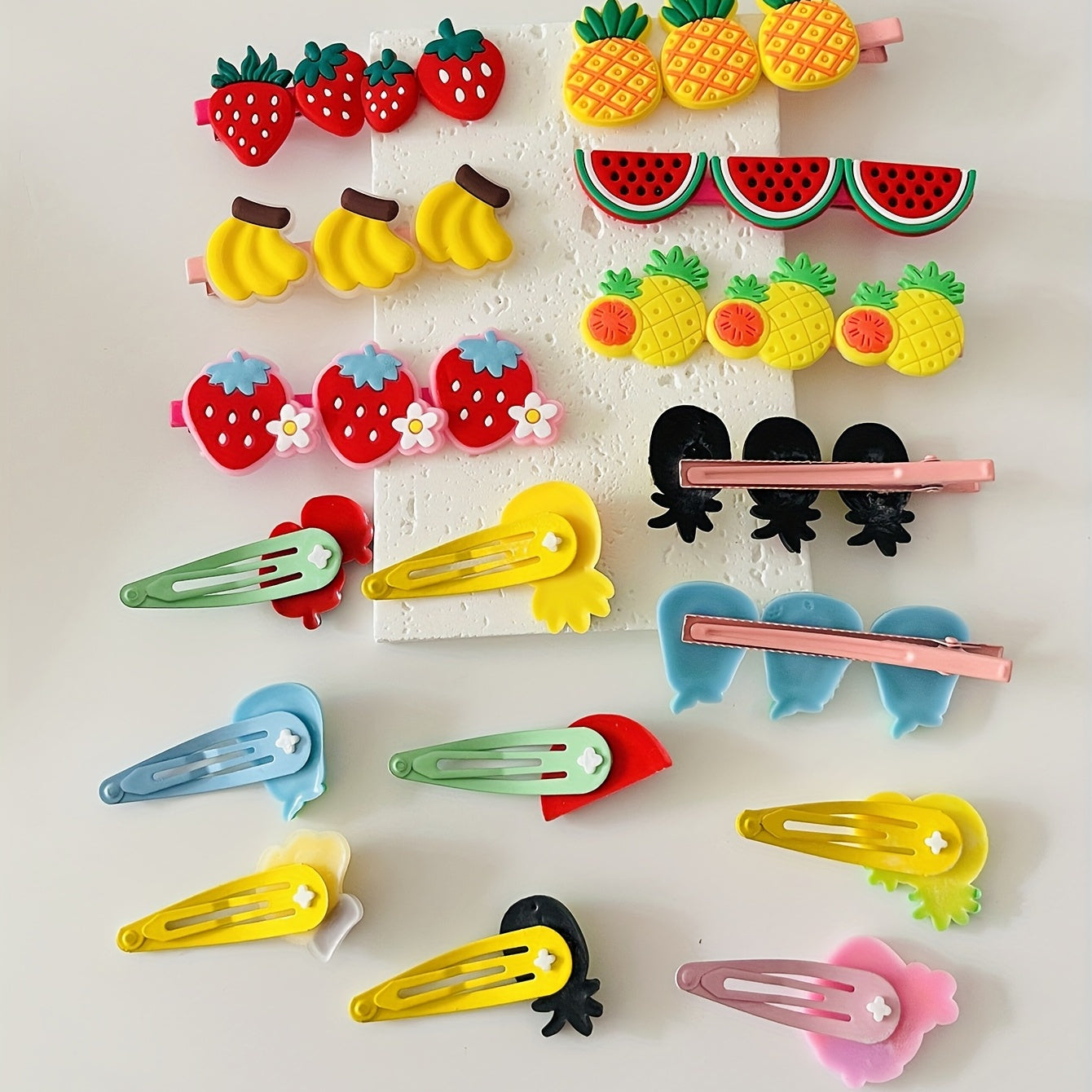 15pcs Cartoon Fruit Hair Clip Set for Women