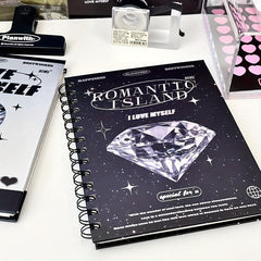 Artificial Diamond Notebook Student Coil Notepad Blank Page 50 Sheets