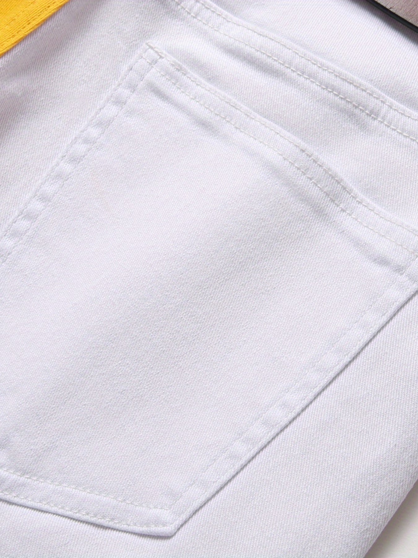 Men's Slim Fit Block Jeans Stretch Denim Pants