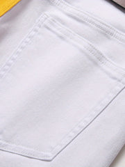 Men's Slim Fit Block Jeans Stretch Denim Pants