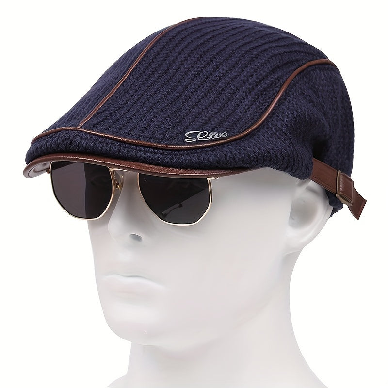 Knitted Newsboy Caps For Men Beret Hat Cabbie Golf Cap