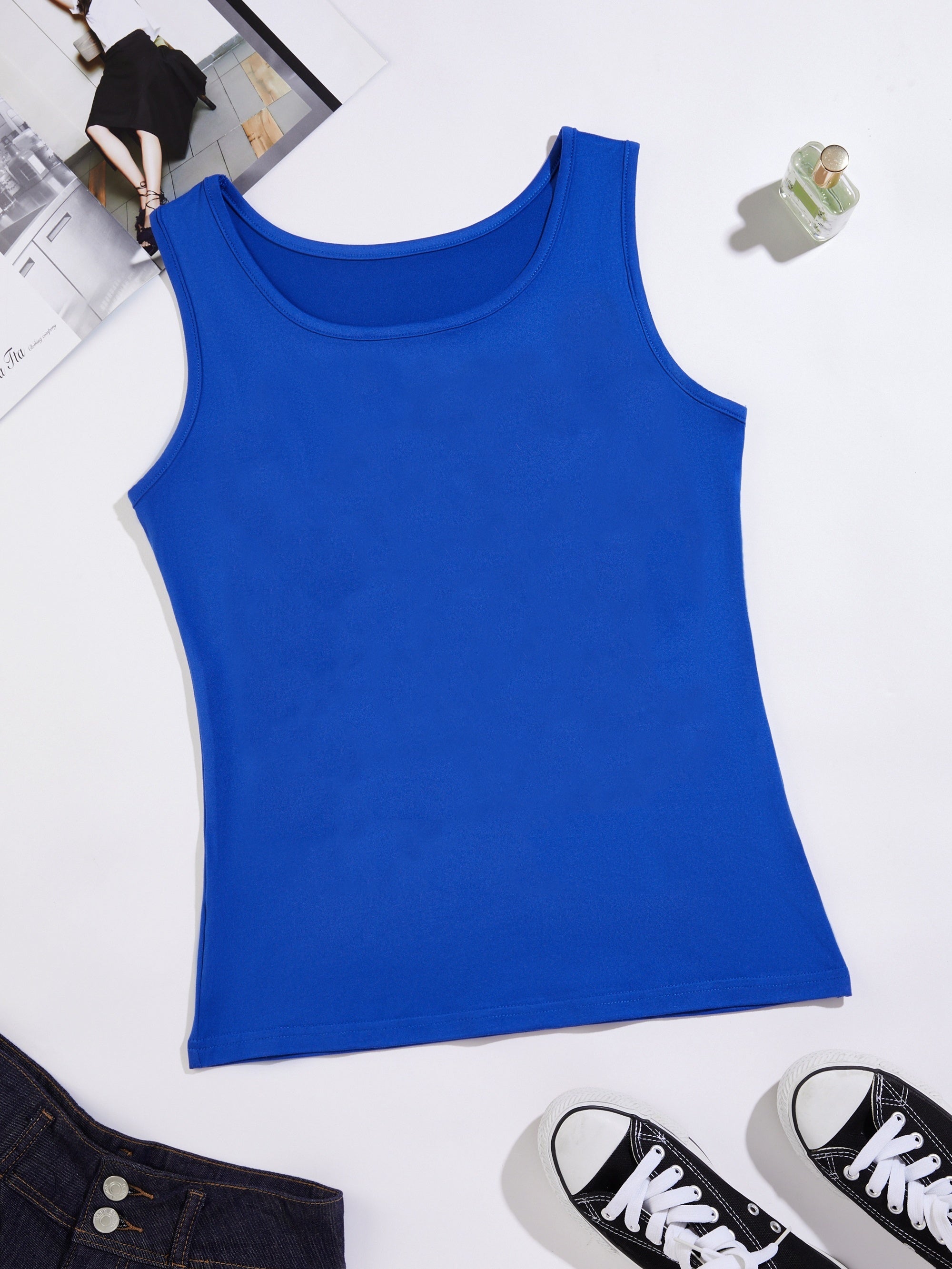 Solid Slim Tank Top Summer Sleeveless Top Women