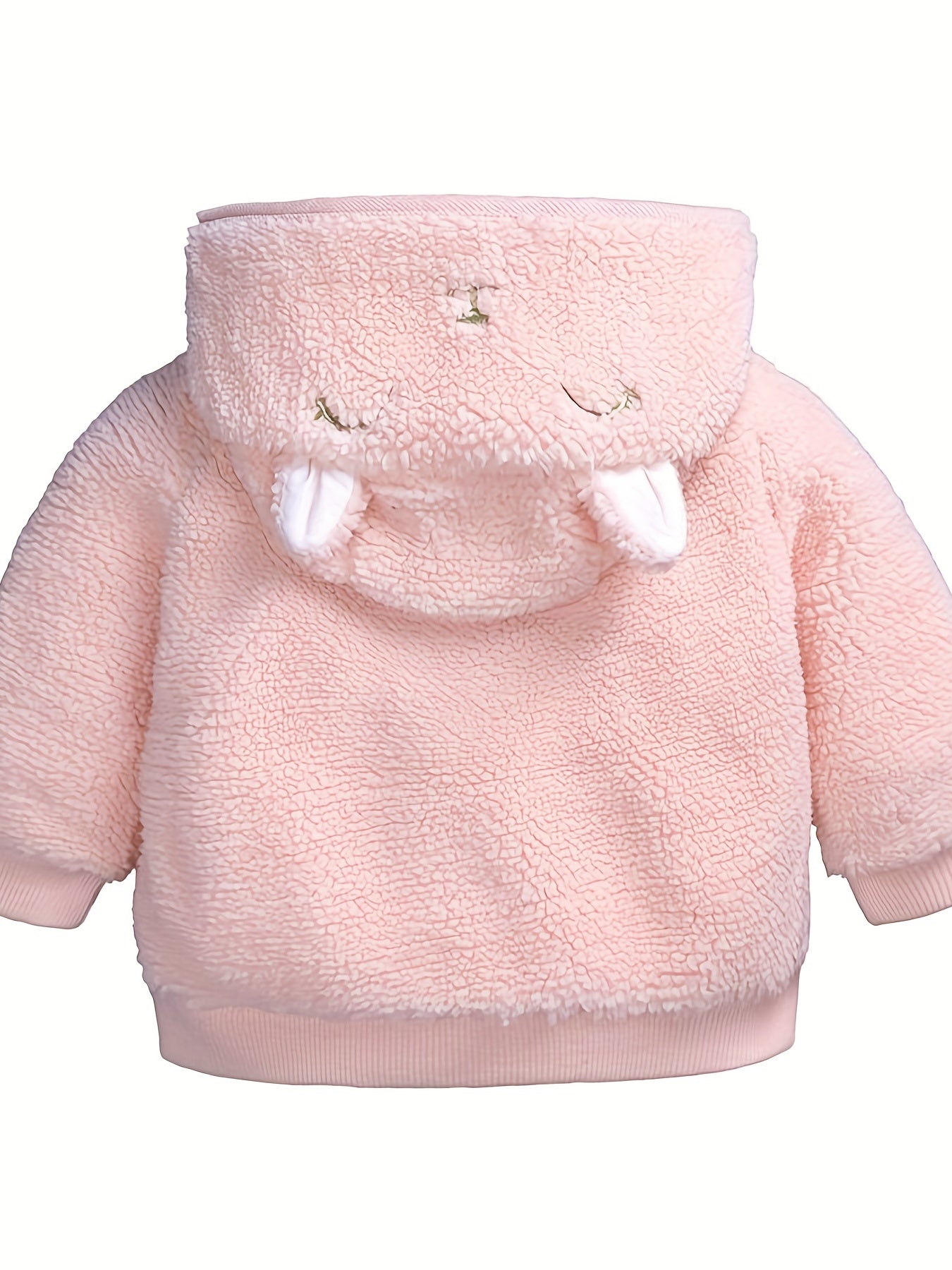 Fleece Bear Jacket For Baby Boys & Girls, Warm Hooded Coat