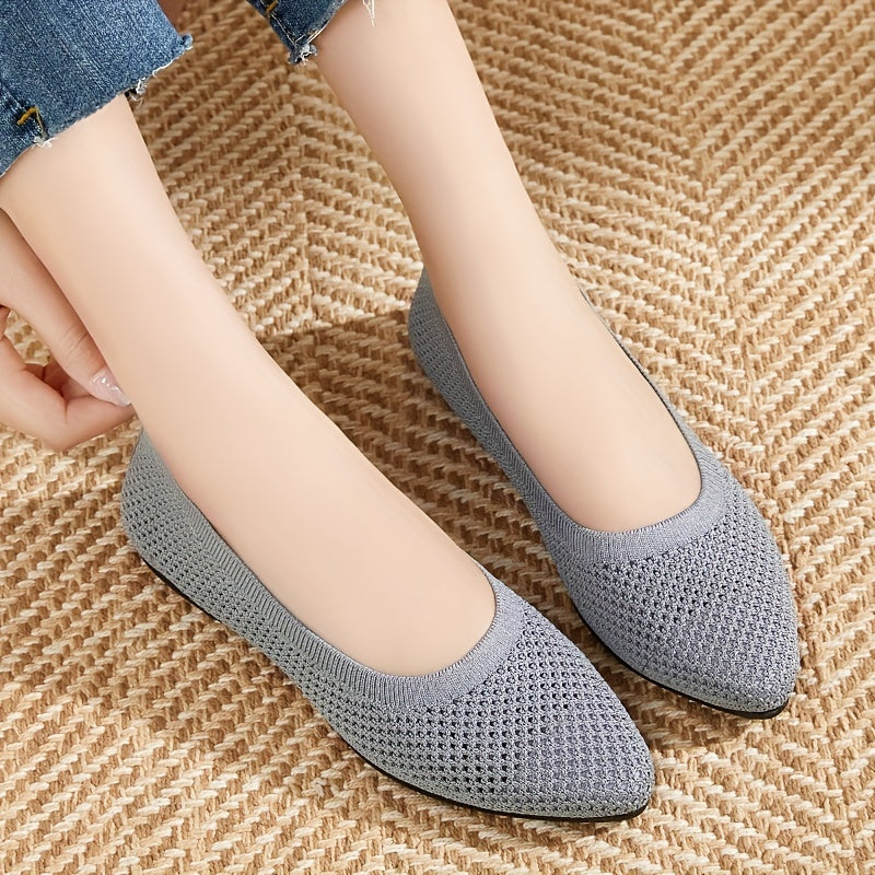 Women's Knitted Ballet Flats Soft Sole Slip On Flats