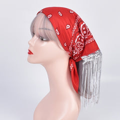 Sequins Tassel Polyester Scarf Women Bandana