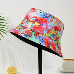 Tie Dye Print Bucket Hat Foldable Fisherman Cap