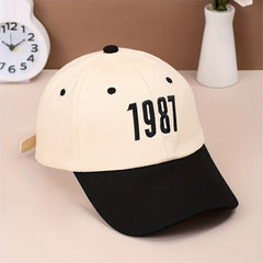 1987 Embroidery Cotton Baseball Cap Vintage Couple Sun Hat