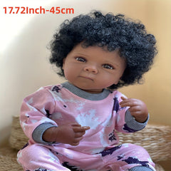 Dark Skin Bettie Vinyl Baby Girl Doll with Rooted Hair Brown Eyes