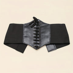 Vintage Lace Up Elastic Girdle Wide Waistband Classic Dress Coat Girdle