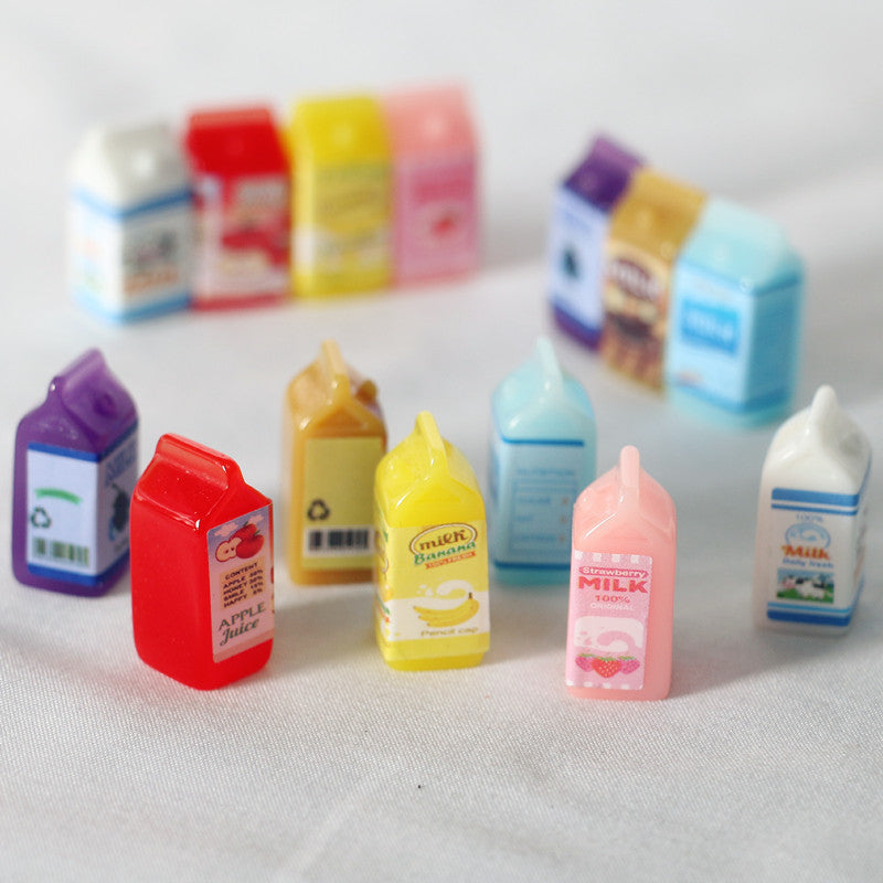 1:12 Dollhouse Miniature Fruit & Milk Set Realistic Tiny Food Models
