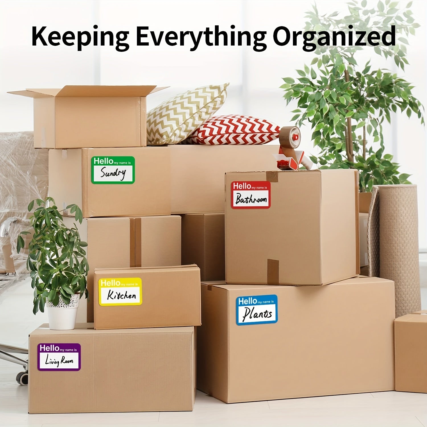 200pcs Hello My Name Is Stickers Labels 5 Colors