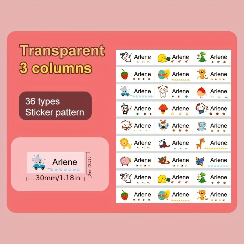 Transparent Custom Name Sticker Waterproof Personalized Label Tag