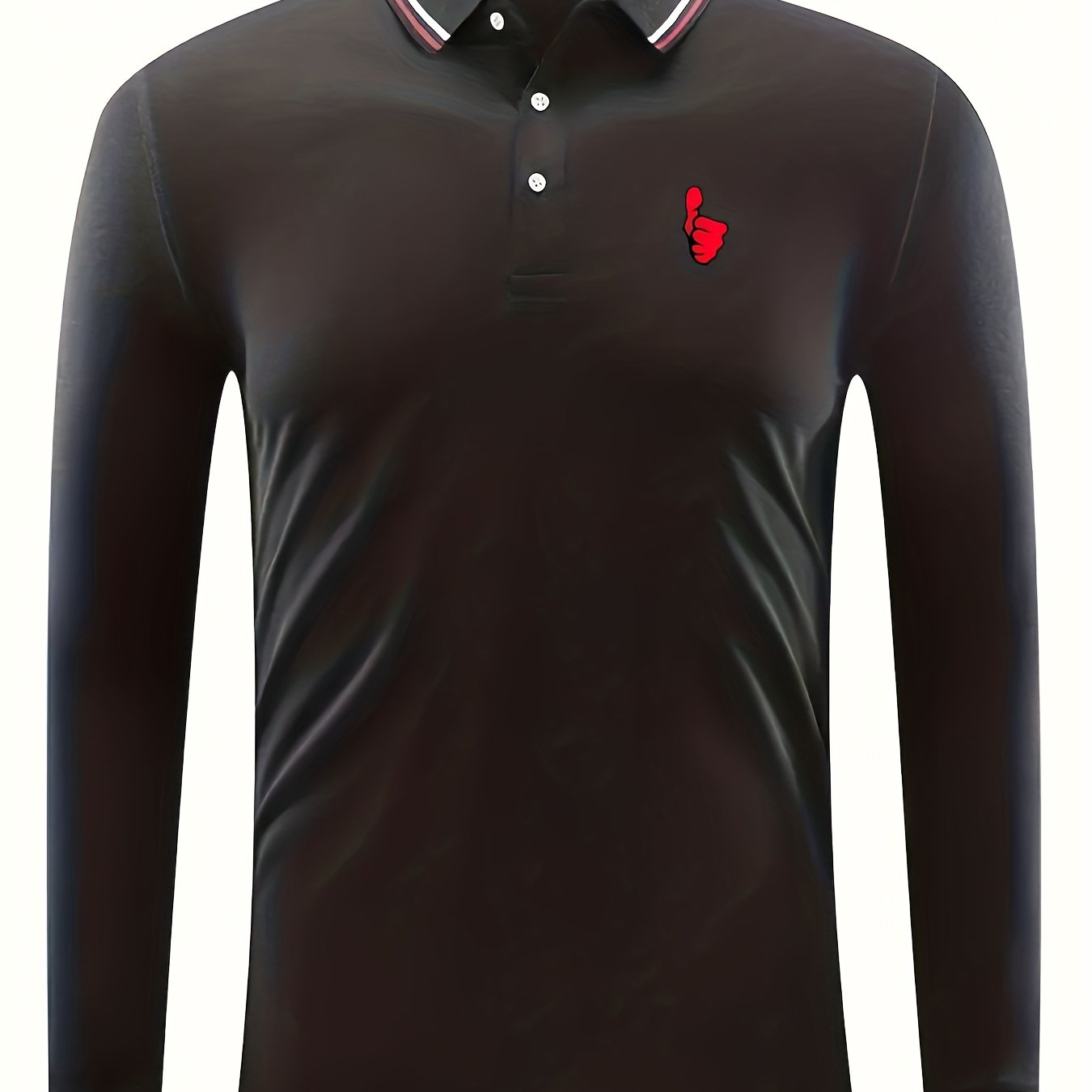 Men's Lightweight Polo Shirt Long Sleeve Button Up