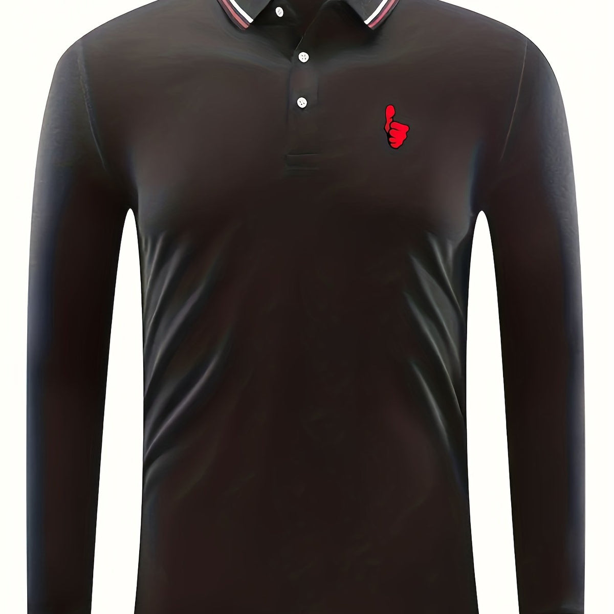 Men's Lightweight Polo Shirt Long Sleeve Button Up