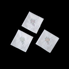 3pcs Flower Embroidered Handkerchief Wedding Supplies