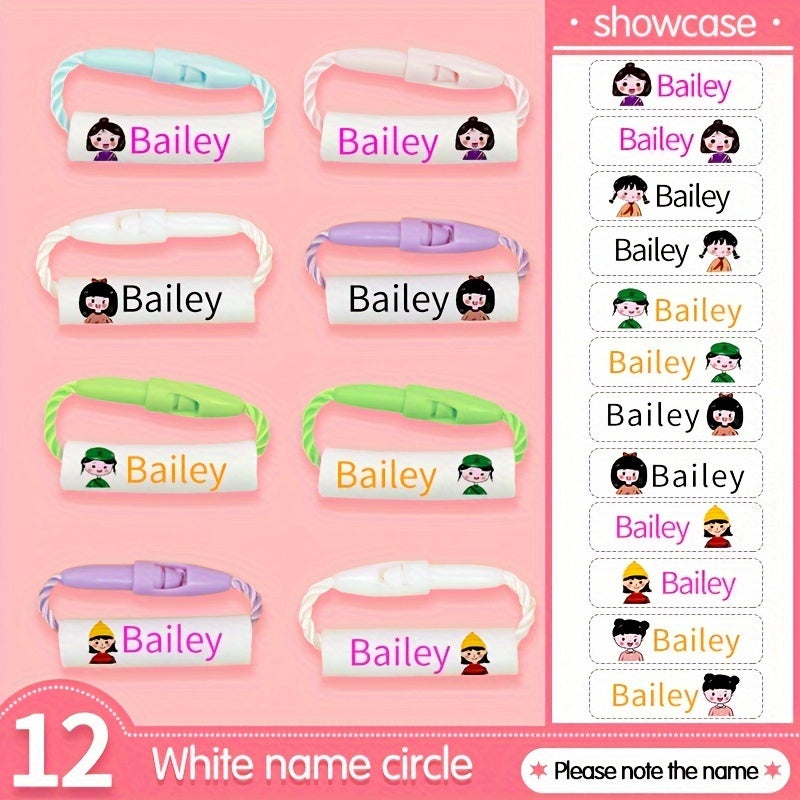 Custom Name Ring Buckle Set for Girls - Reusable Waterproof Lanyard Buckle