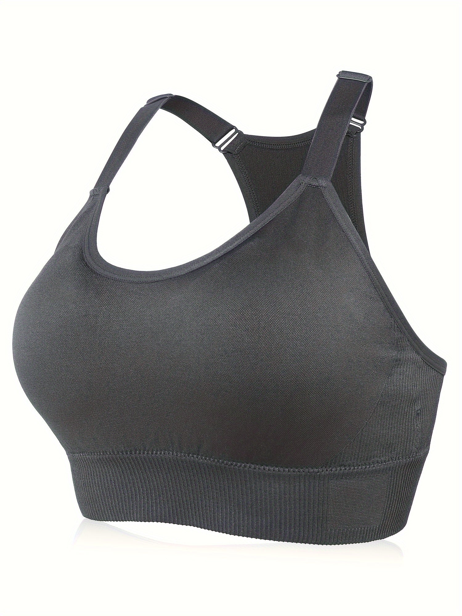 2 Pack Plus Size Seamless Racerback Sports Bras Set Women's Yoga Bralette