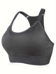 2 Pack Plus Size Seamless Racerback Sports Bras Set Women's Yoga Bralette