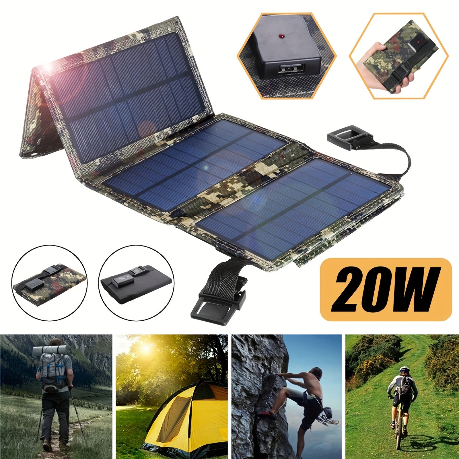 20W Solar Folding Bag Portable Solar Charging Board