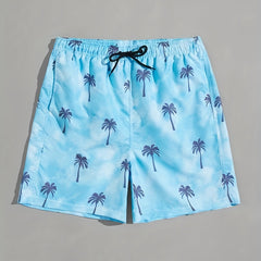 Men's Palm Tree Beach Shorts - Summer Outing Style