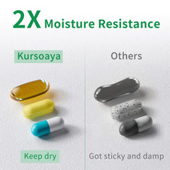 Kursoaya Steel Grey Metal Pill Organizer Large Capacity Travel Daily Pills