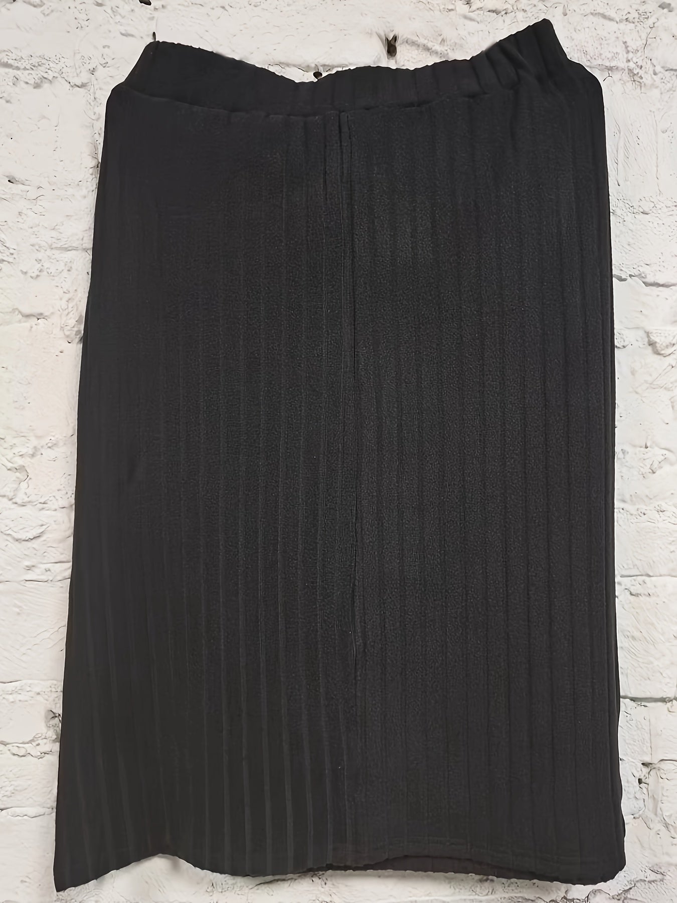  Ribbed Side Split Maxi Skirt
