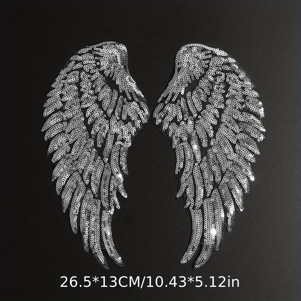 Sequin Wings Patches, Embroidered Badges Clothes DIY Decoration Sticker