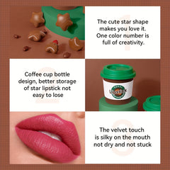 Velvet Portable Star Coffee Lipstick Set Mini Matte Lipstick