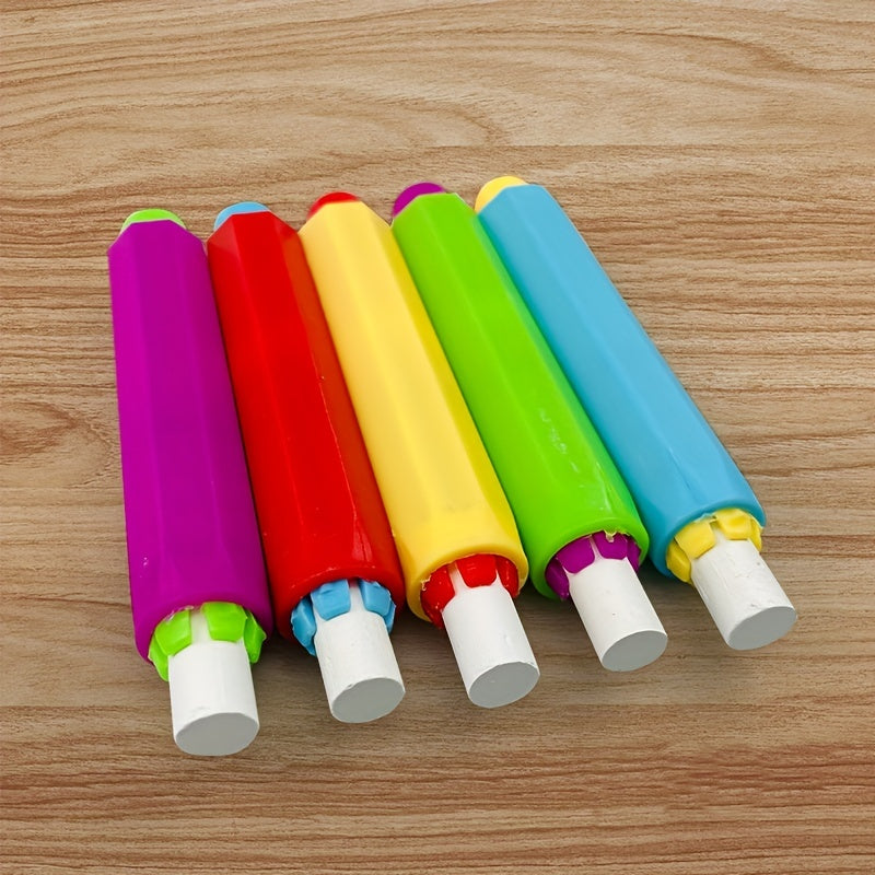 10pcs Dustless Chalk Set Non Dirty Hands Chalk Clip Random