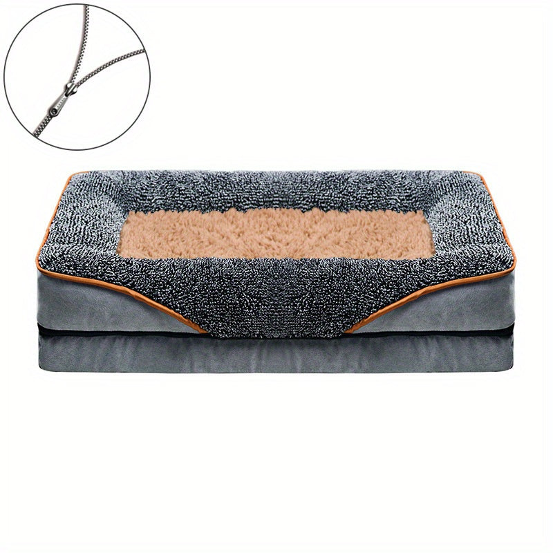 Large Dog Bed Waterproof Lining Non Skid Bottom Egg Foam Couch Bed