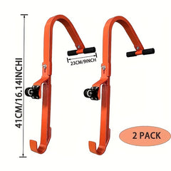 2pcs Heavy Duty Ladder Roof Hook w/ Wheel Rubber Grip T Bar