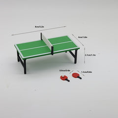Mini Table Tennis Table and Paddle Set for Dollhouse DIY Accessories