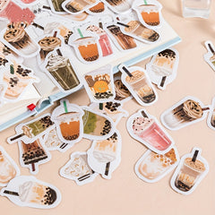 45pcs Vitality Milk Tea Decorative Stickers Scrapbooking Label Diary Stationery
