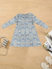  Ethnic Style Maxi Dress Long Sleeve V Neck Stretch