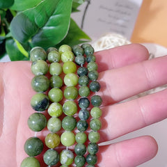 Natural Southern Jade 6 8 10mm Loose Bead Bracelet Necklace