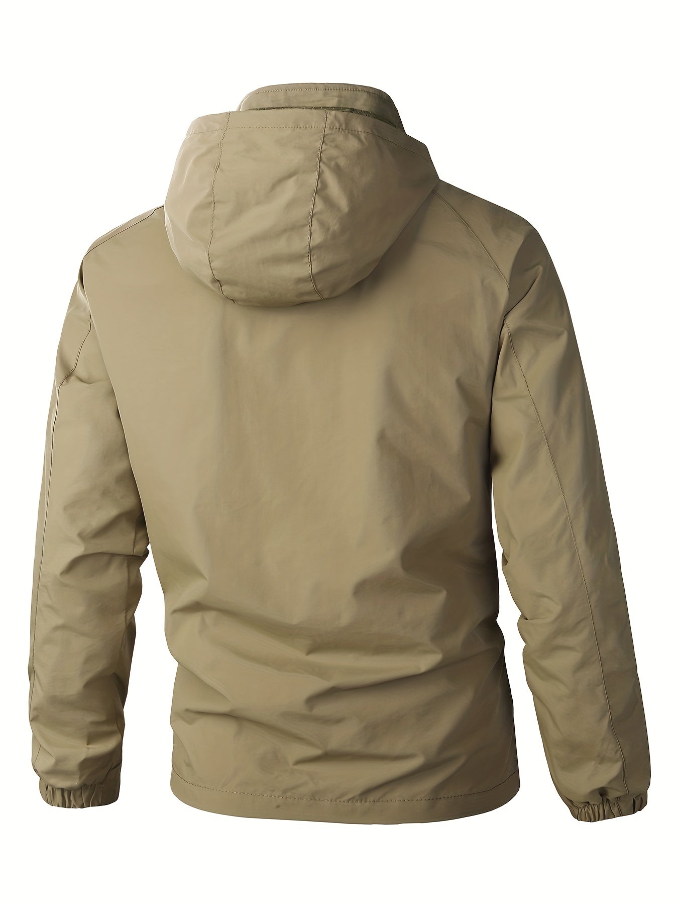 Men's Lightweight Hooded Windbreaker Jacket with Zipper Pockets