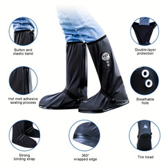 Waterproof Shoe Covers with Reflectors for Men and Women