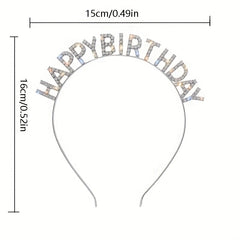 Birthday Hair Band Rhinestone Headdress Metal Head Hoop