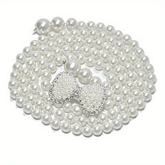 Faux Pearl Thin Belt Flower Buckle Sash Belt For Women